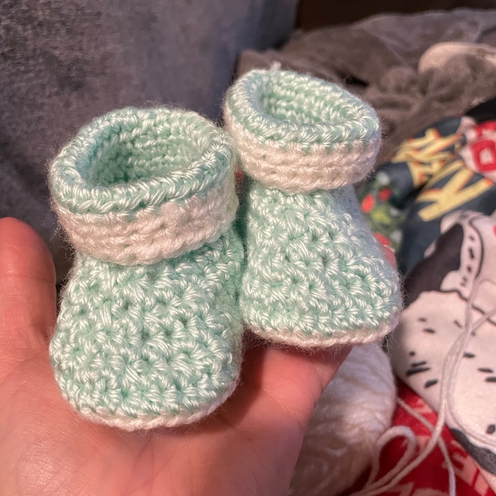 Hand made baby booties